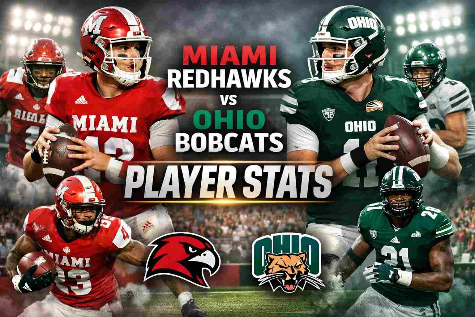 miami redhawks football vs ohio bobcats football match player stats